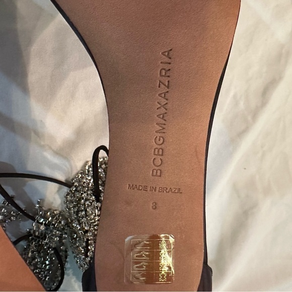 BCBGMAXAZRIA Dawn Fringe Pointed Toe Heel Sandal Black Jeweled Fringe NEW Sz 8 - Picture 8 of 9